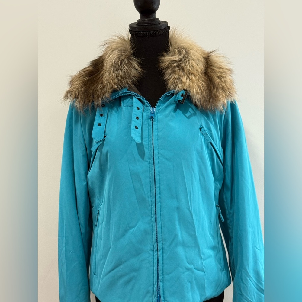 Allegri L Blue Full Zip Jacket with Faux Fur Collar 821 - Picture 2 of 9